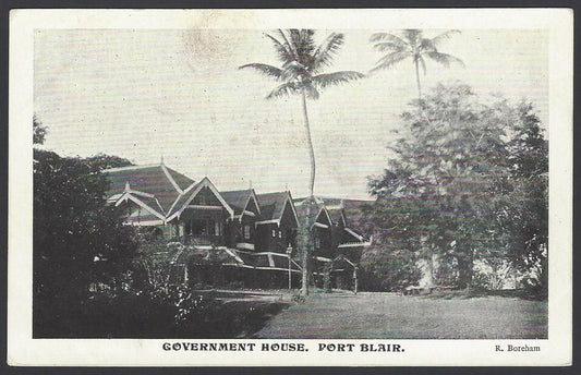 India - Government House, Pot Blair vintage postcard