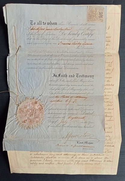 GB Mayors Court & Justice Room (2) & India QV SP Adh 5R on 1898 document zaz