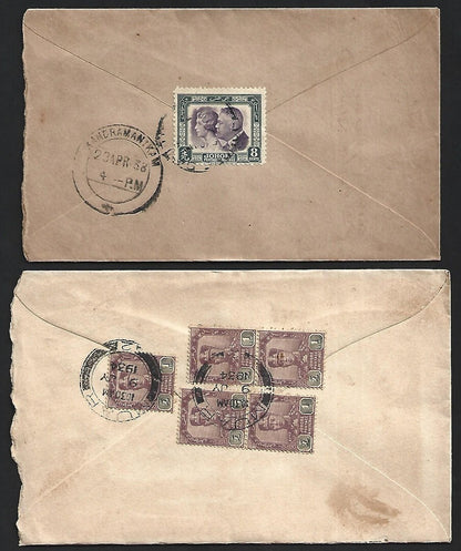 (AOP) Malaya JOHORE 1930s covers to India (4)