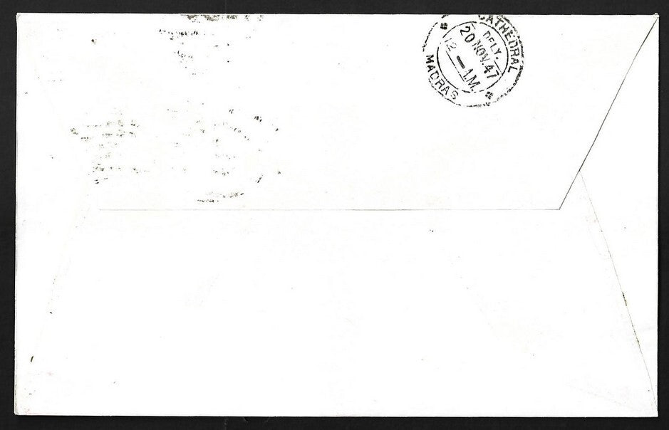 AOP India + GB 1947 Royal Wedding FDC