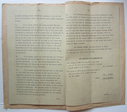 India 1955 Declaration of Trust document with Special Adhesive KGVI 30R