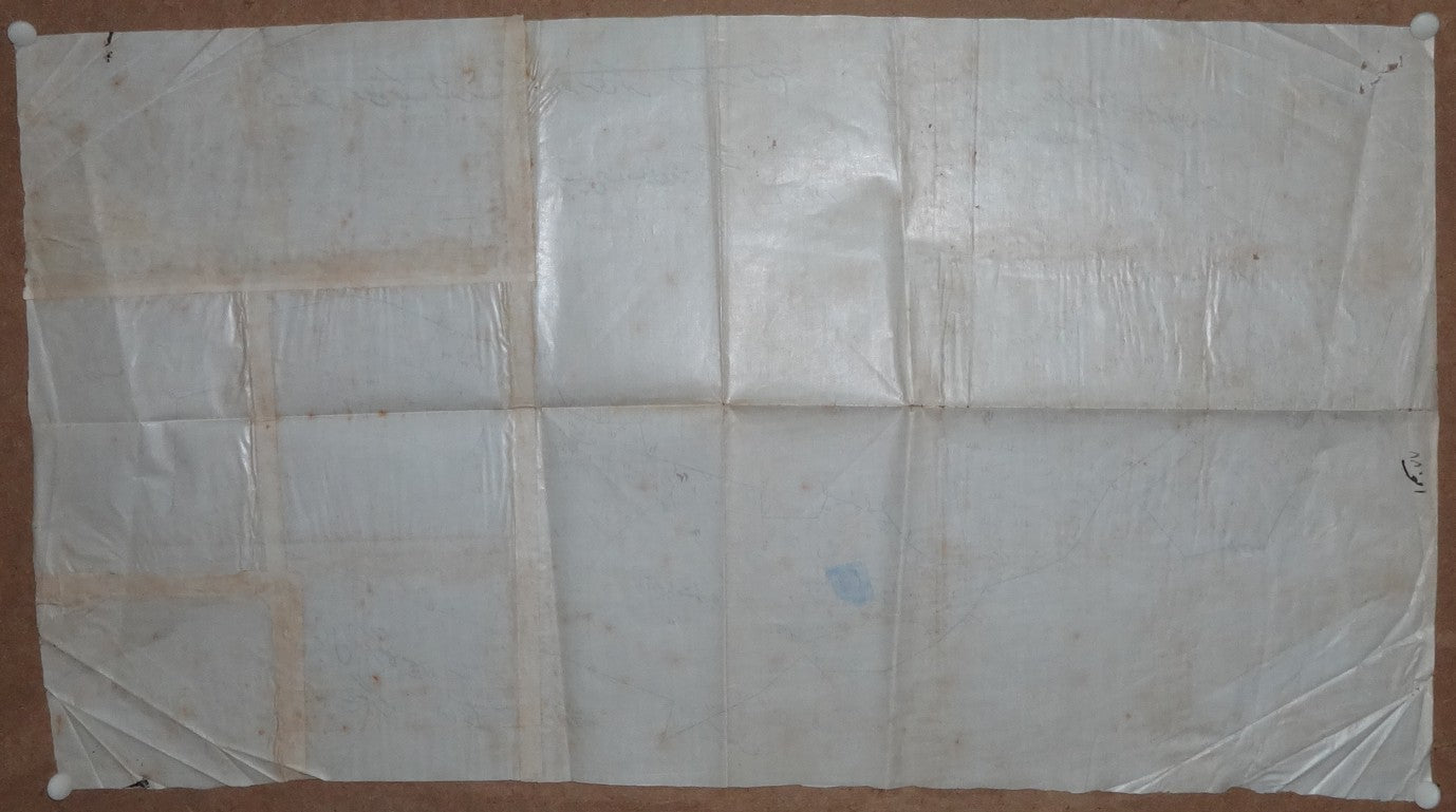 India vintage hand drawn town map Shreemagar Tonk on cloth paper 14” x 25”