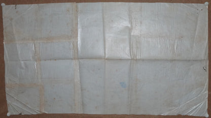 India vintage hand drawn town map Shreemagar Tonk on cloth paper 14” x 25”