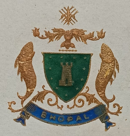 BHOPAL STATE multicolour crested letter 1930 India
