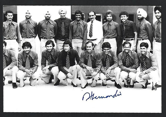 India 1980 Olympics Medal Team photo signed player MERWYN FERNANDES