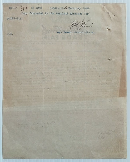 AOP India 1948 International Trade Fair, Delhi used letterhead
