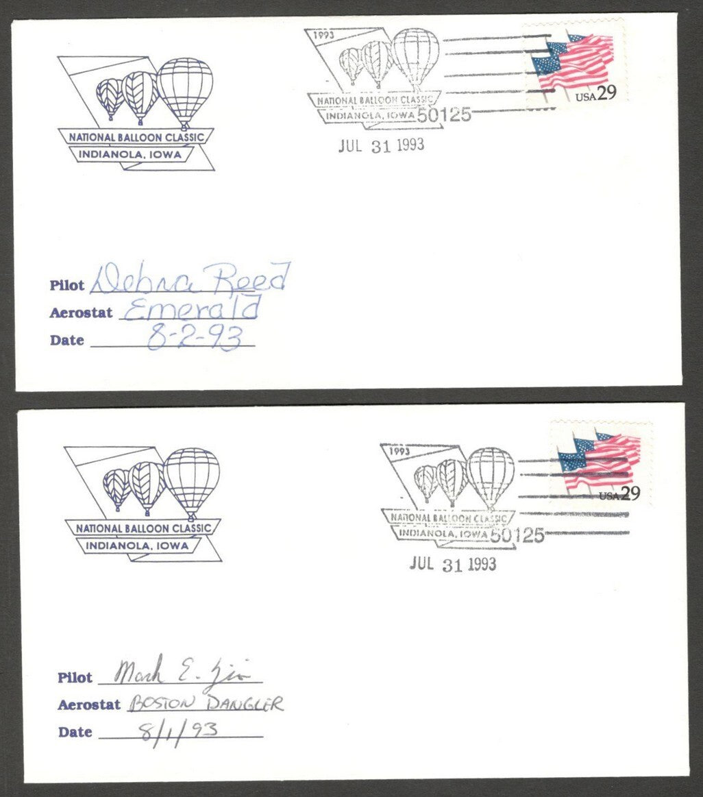 National Balloon Classic, Indianola 1993 covers signed by Pilots (10)