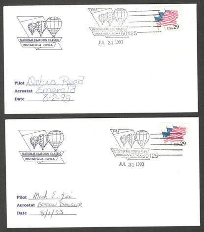 National Balloon Classic, Indianola 1993 covers signed by Pilots (10)