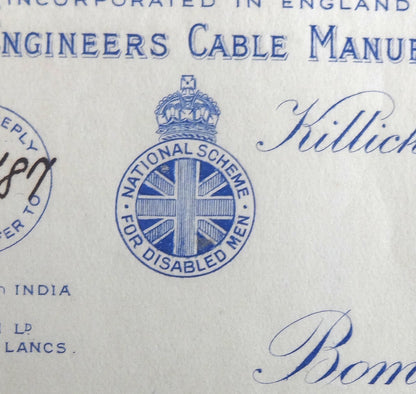 India 1925 Callender's Cable & Construction Co Illus Illustrated Letterhead