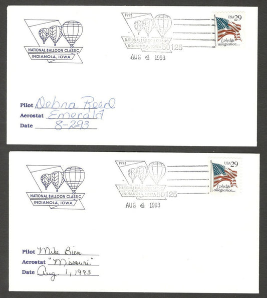 National Balloon Classic, Indianola 1993 covers signed by Pilots (10)