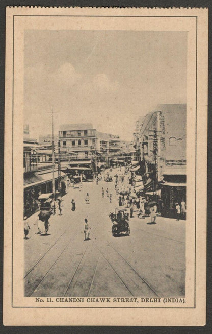 AOP India vintage postcard Chandni Chowk Street, DELHI