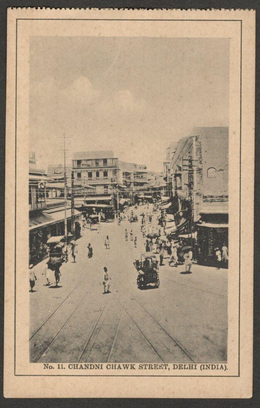 AOP India vintage postcard Chandni Chowk Street, DELHI