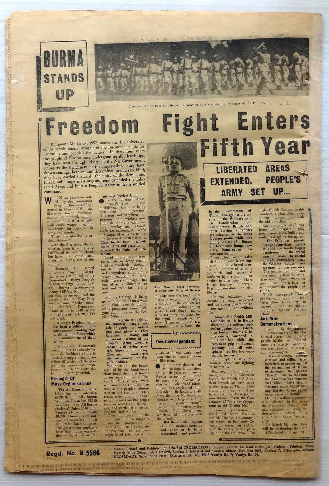 India CROSSROADS 1951 Rally Against Malanazism South Africa Ӝ