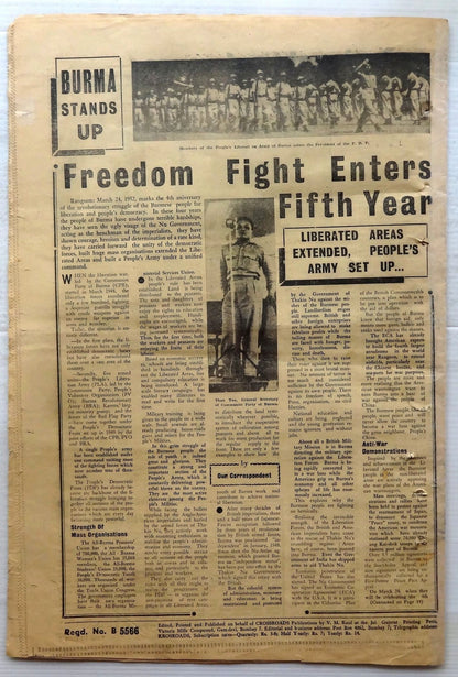 India CROSSROADS 1951 Rally Against Malanazism South Africa Ӝ