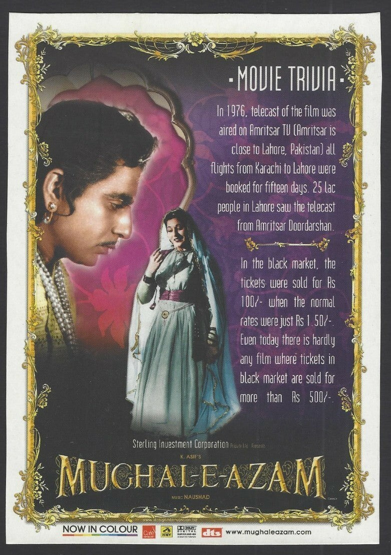 India Bollywood Mughal E Azam re-run promotional cards (3)