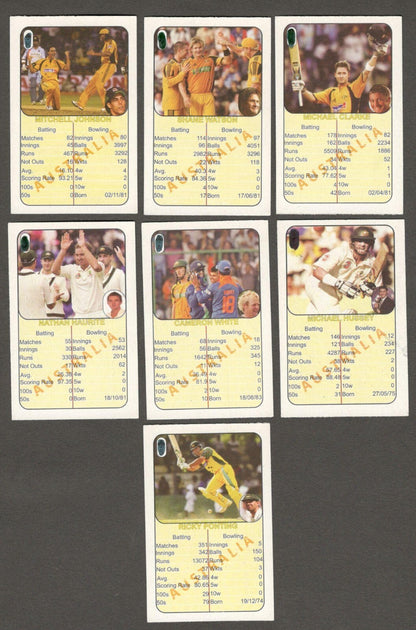 (AOP) India CRICKET Australian players trading cards with player statistics (7)