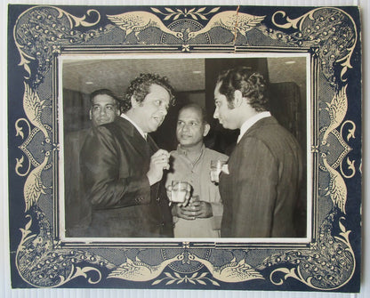 India Bollywood vintage photos incl Manoj Kumar. Card size 9” x 11” (3)