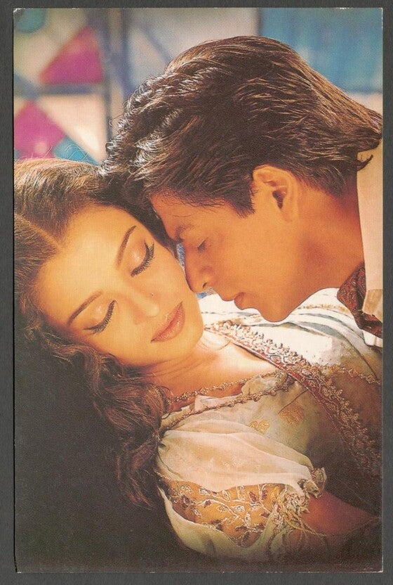 AOP India Bollywood vintage postcard SHAH RUKH KHAN & AISHWARYA RAI