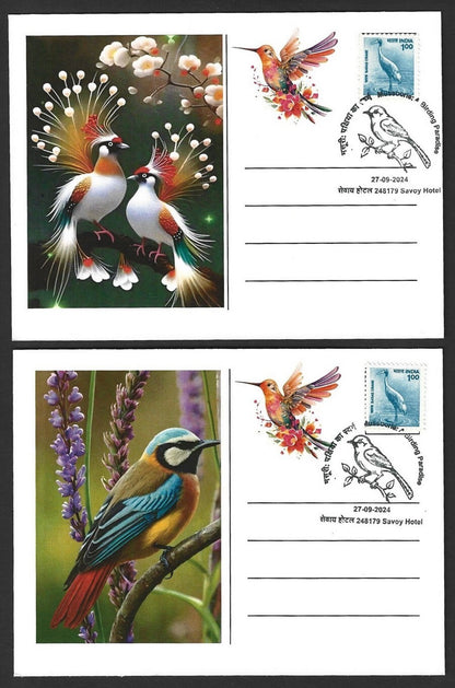 India 2024 BIRDS - WOODPECKERS maximum cards (not first day) (8)