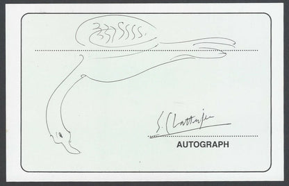 AOP S Chatterjee, Artist pen sketch on autograph card India