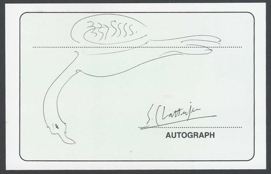 AOP S Chatterjee, Artist pen sketch on autograph card India