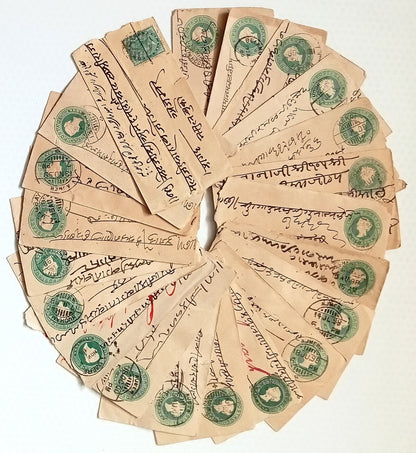 AOP India 1/2a green envelopes x100 selected for condition WHOLESALE