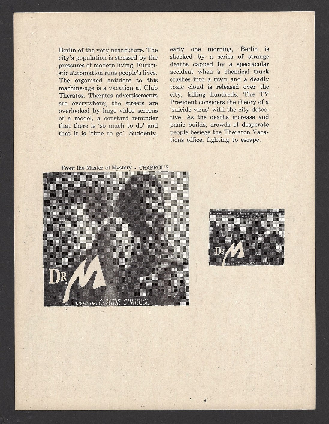 Hollywood Publicity cards for India – Suspense & Horror movies