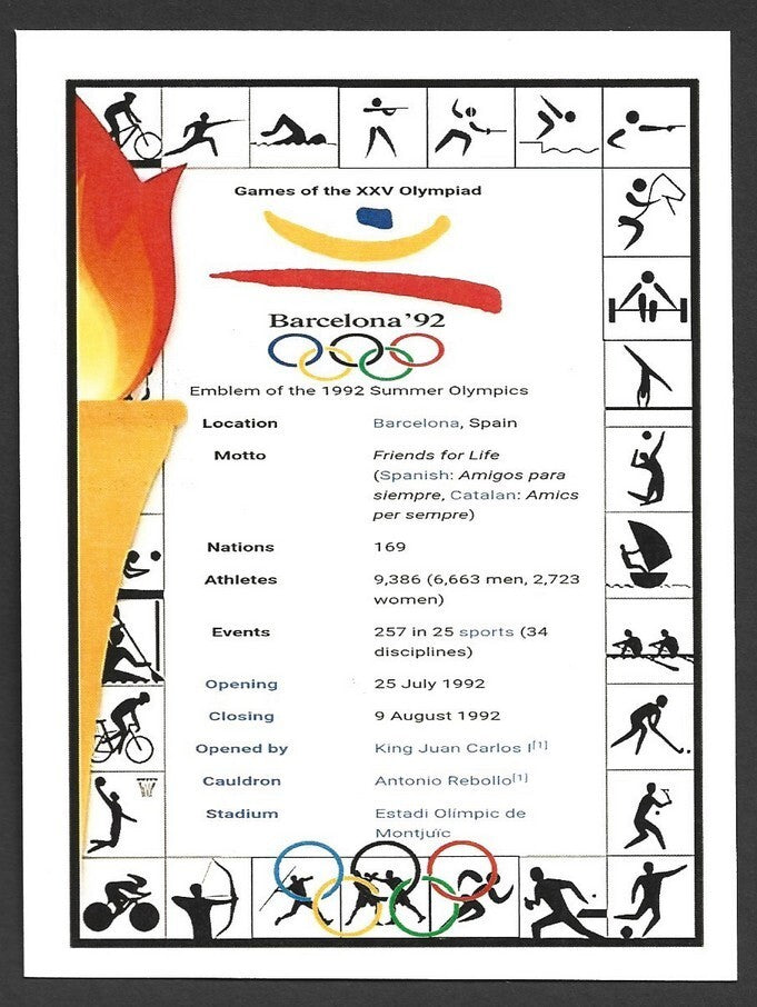 India 2024 Paris Olympics maxi card with 1992 Barcelona, Spain Olympics cachet