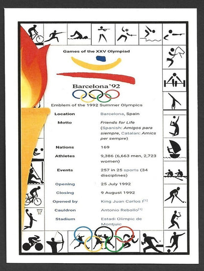 India 2024 Paris Olympics maxi card with 1992 Barcelona, Spain Olympics cachet