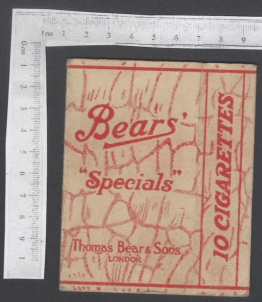 AOP India vintage empty cigarette packet BEARS' SPECIALS