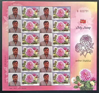 India 2011 Personalized stamps FLOWERS set of 4 sheets MNH (4)