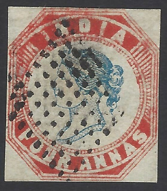 India 1854 4as Frame Die 1 Head Die 3 3rd printing used SG 21 £2250