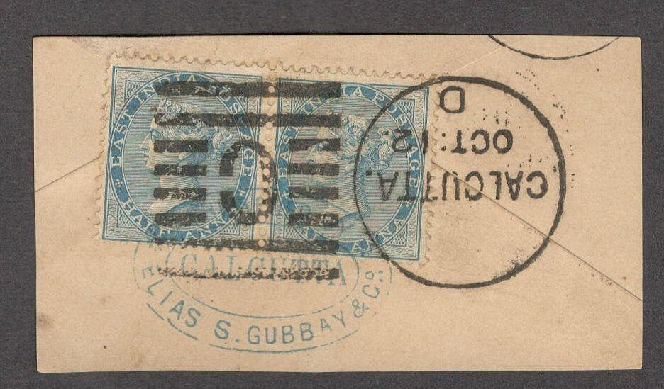 India Forwarding Agent ELIAS S. GUBBAY & CO. CALCUTTA on piece