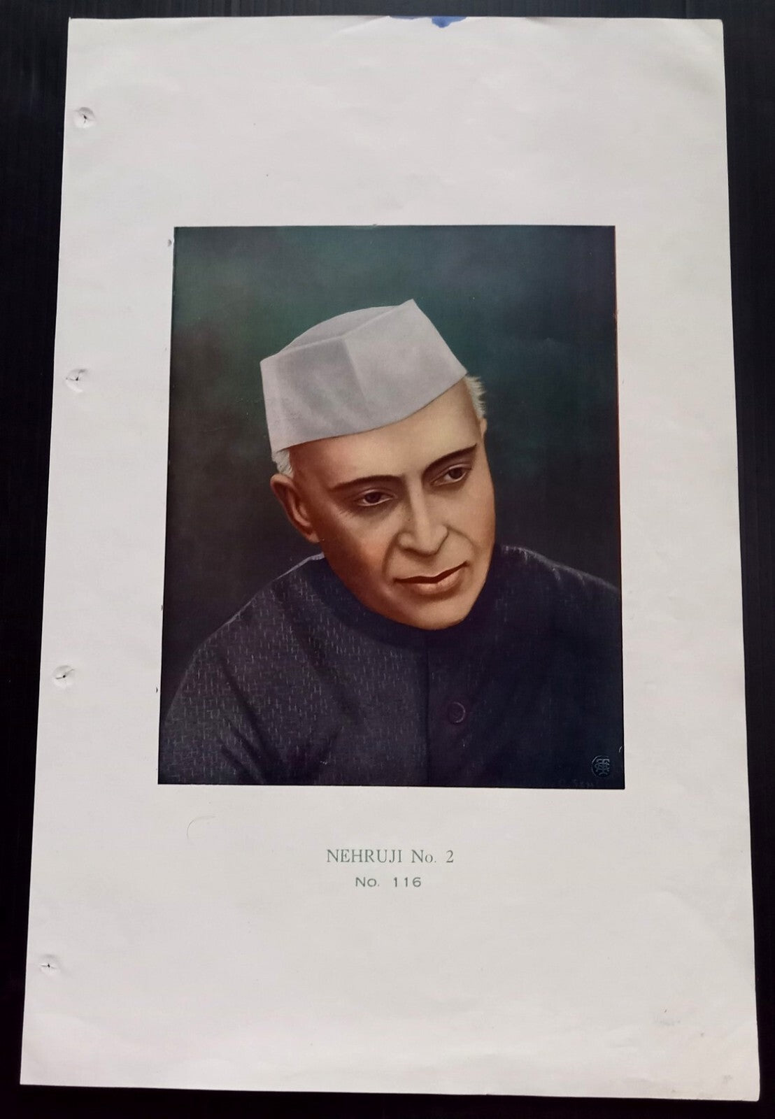 AOP India vintage patriotic calendar sample poster 1950s Nehruji