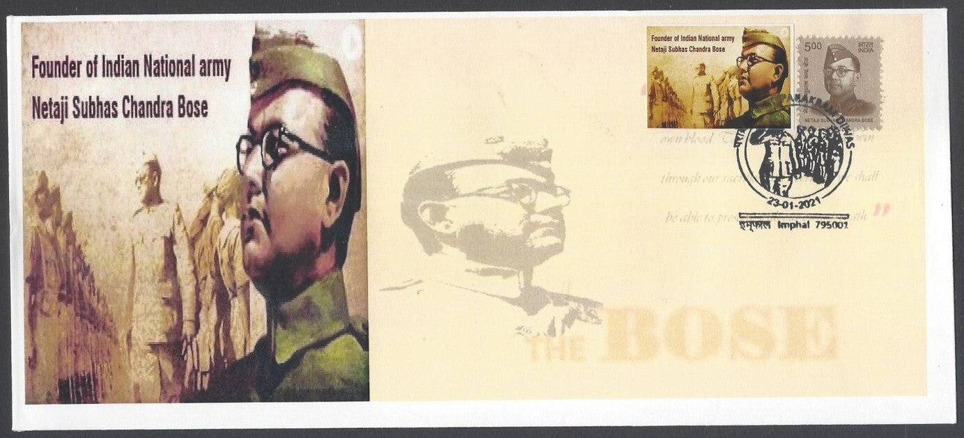 AOP India Subhas Chandra Bose Special cover with label