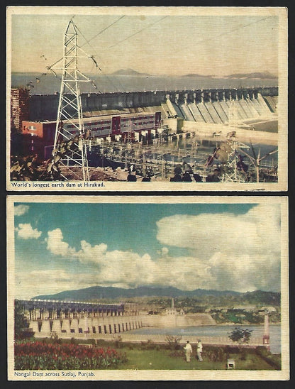 (AOP) DAMS OF INDIA vintage postcards (5)
