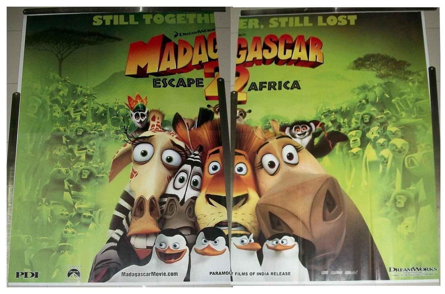 2008 Madagascar 2 4 sheet India poster in English 60" x 80"