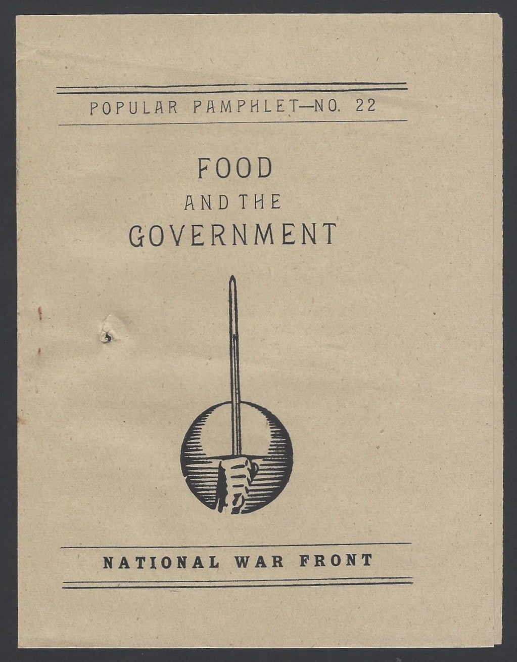 India 1943 WW2 National War Front Propaganda Pamphlet Food And The Government