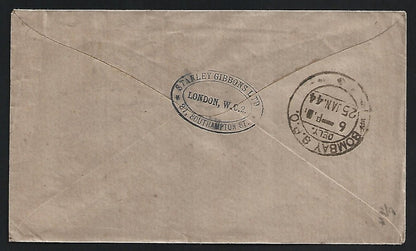 GB WW2 1943 censored cover London W.C. to Bombay, India