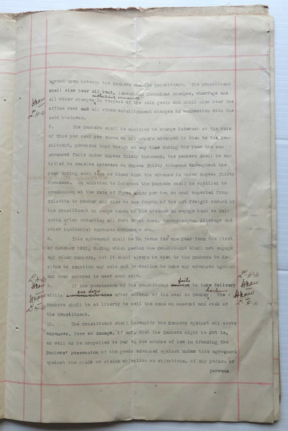 India 1901 Agreement signed Hormusji Nusserwanjee Wadia & others