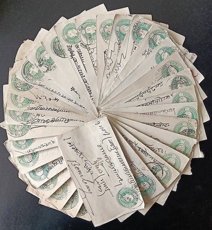 India KEdVII 1/2a green envelopes x 100 selected for condition WHOLESALE