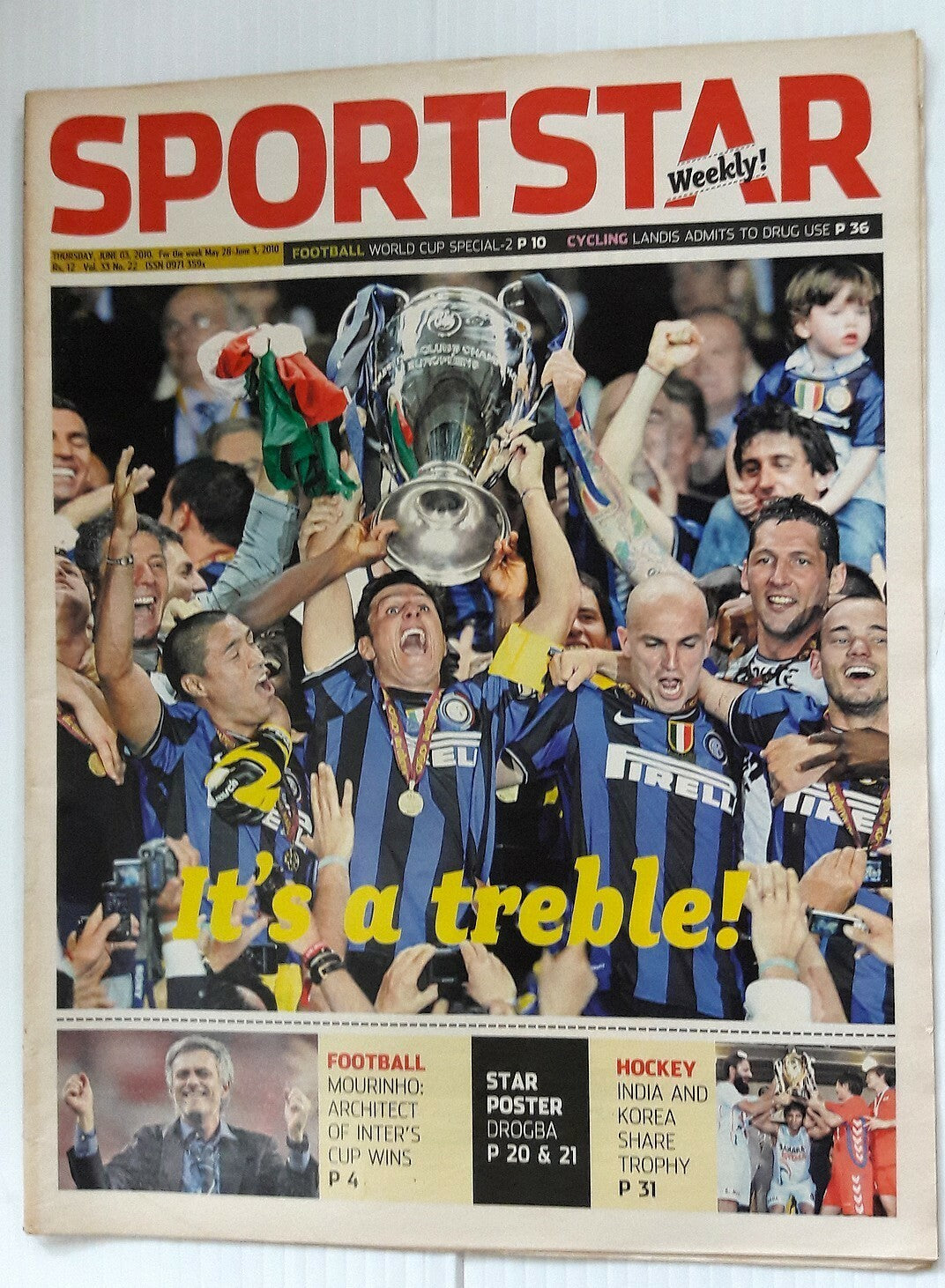 India Sportstar 2006-10 FOOTBALL cover issues 10” X 13” (5)