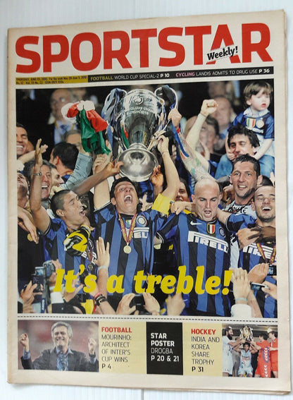 India Sportstar 2006-10 FOOTBALL cover issues 10” X 13” (5)