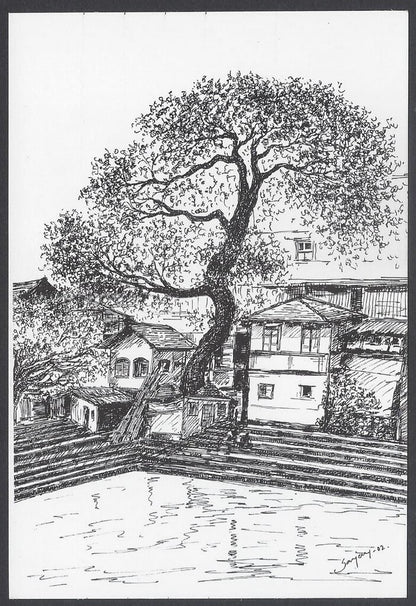 AOP India BOMBAY sketch postcard BANGANGA, WALKESHWAR