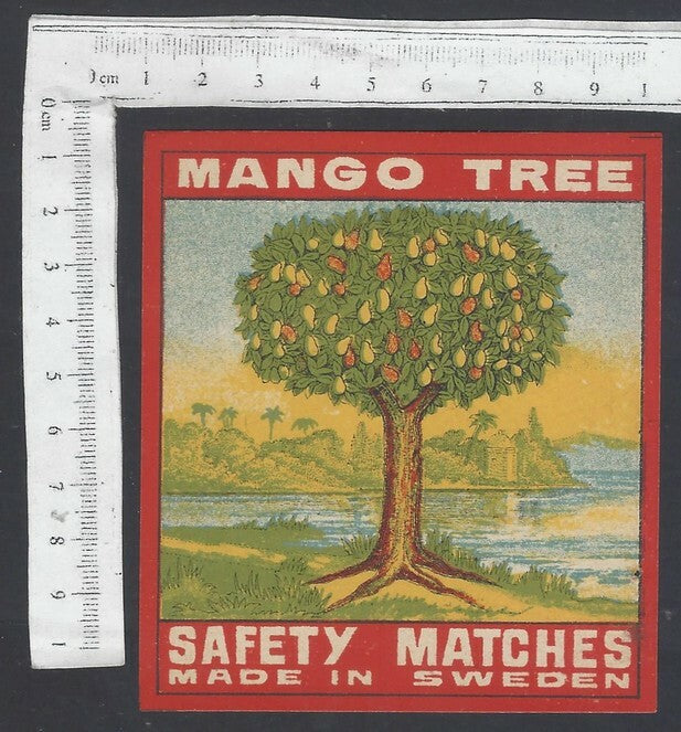AOP India vintage packet size label Mango Tree Made in Sweden