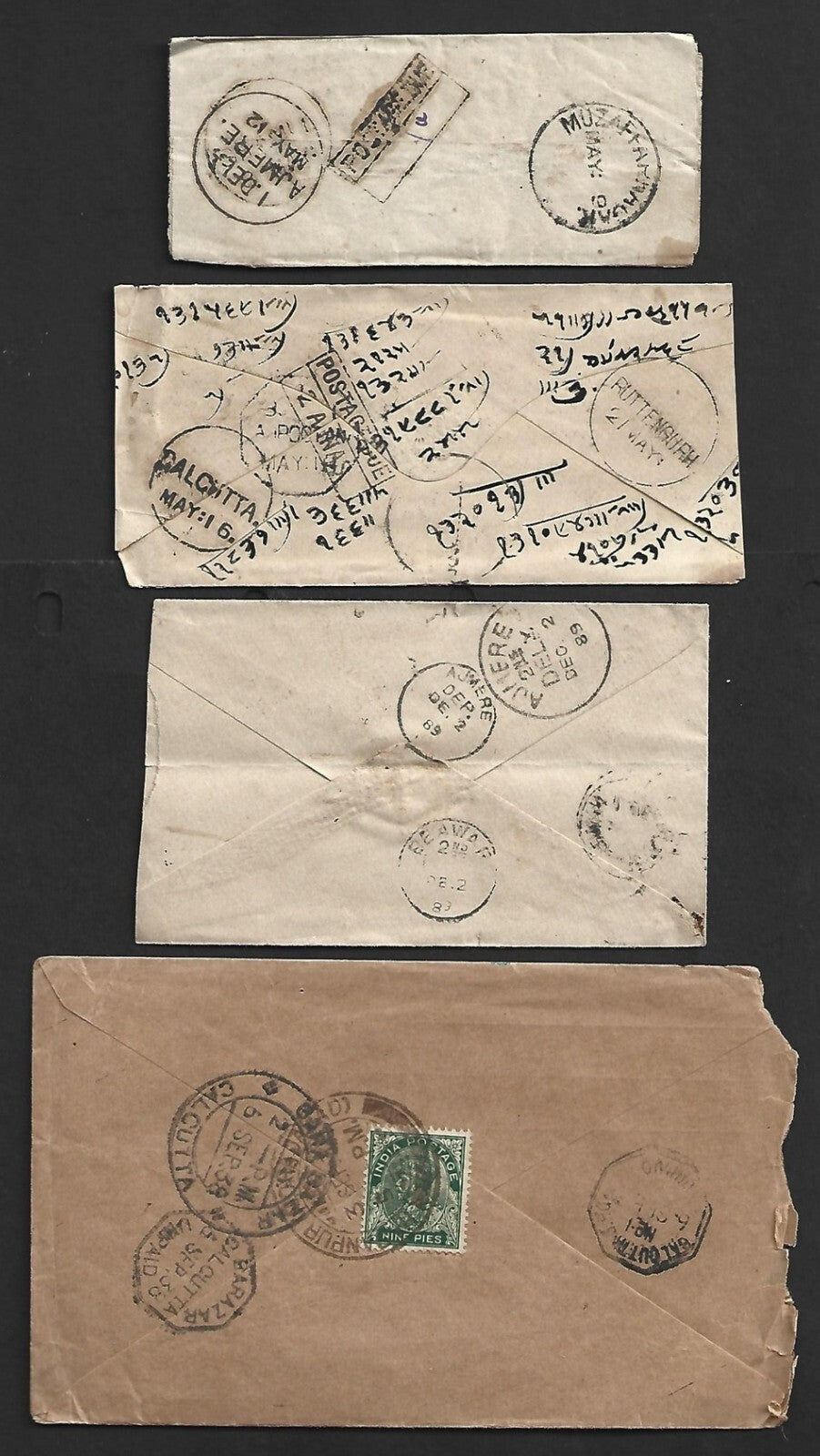 AOP India 1870s-1934 postage due covers (10)