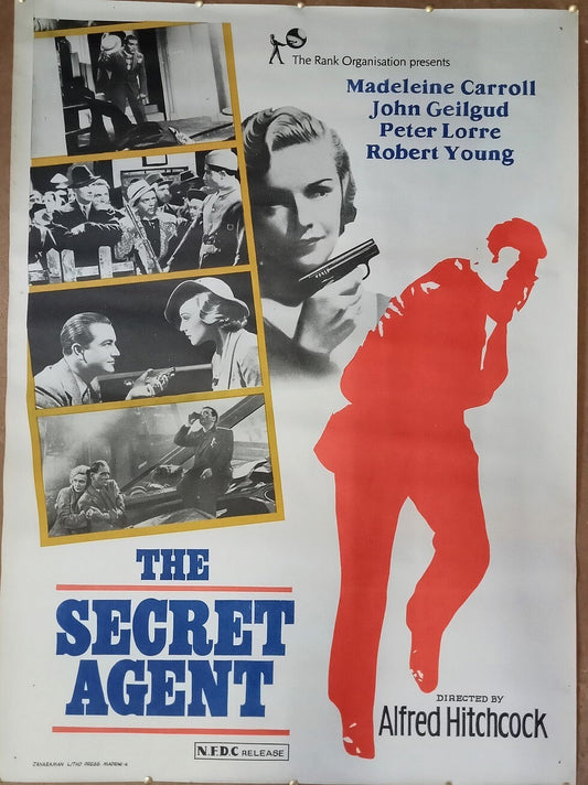 ALFRED HITCHCOCK Secret Agent 1947 1 sheet vintage India poster 30" x 40"