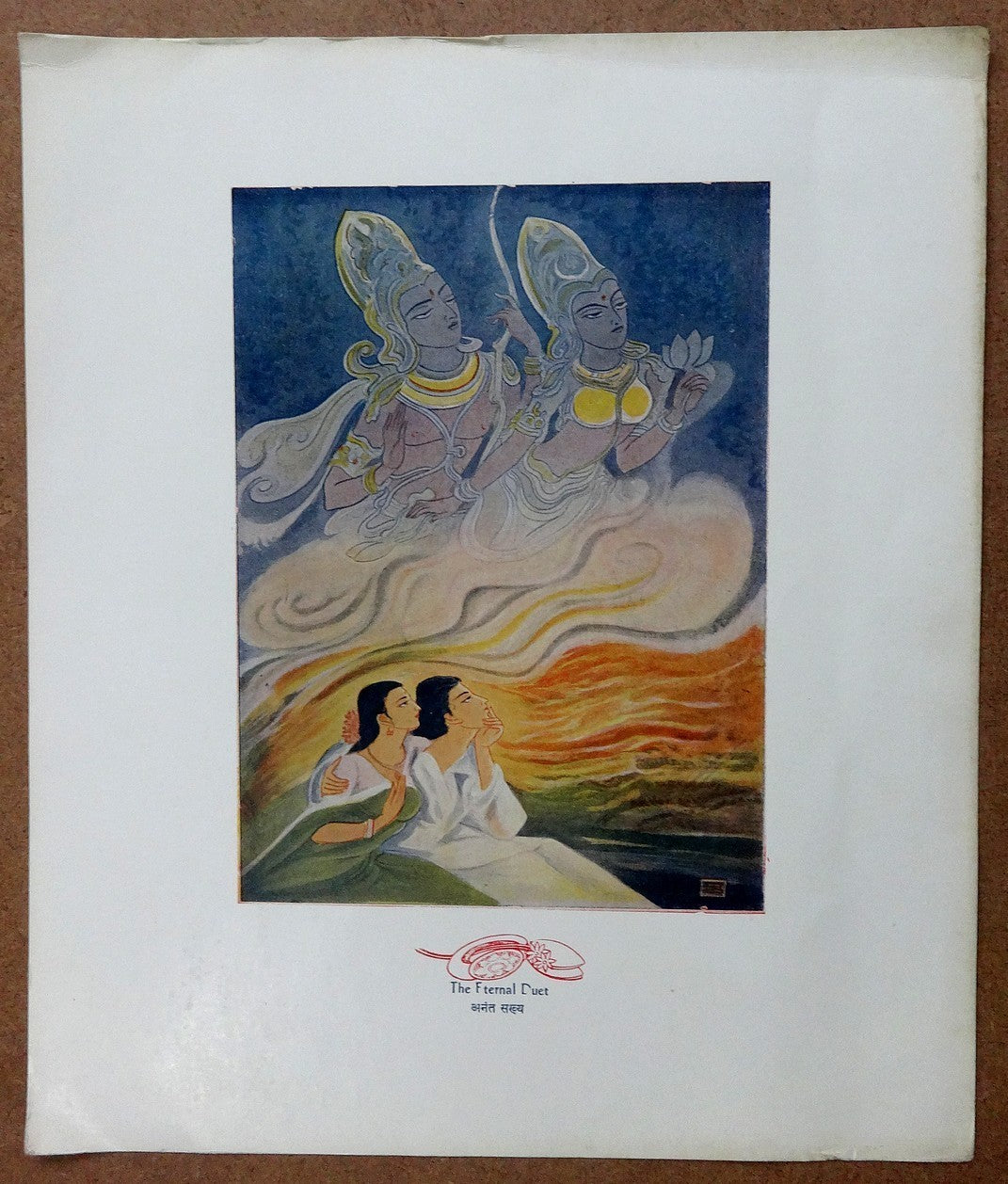 India vintage print THE F TERNAL DUET by KANU DESAI – Pranay Madhuri series