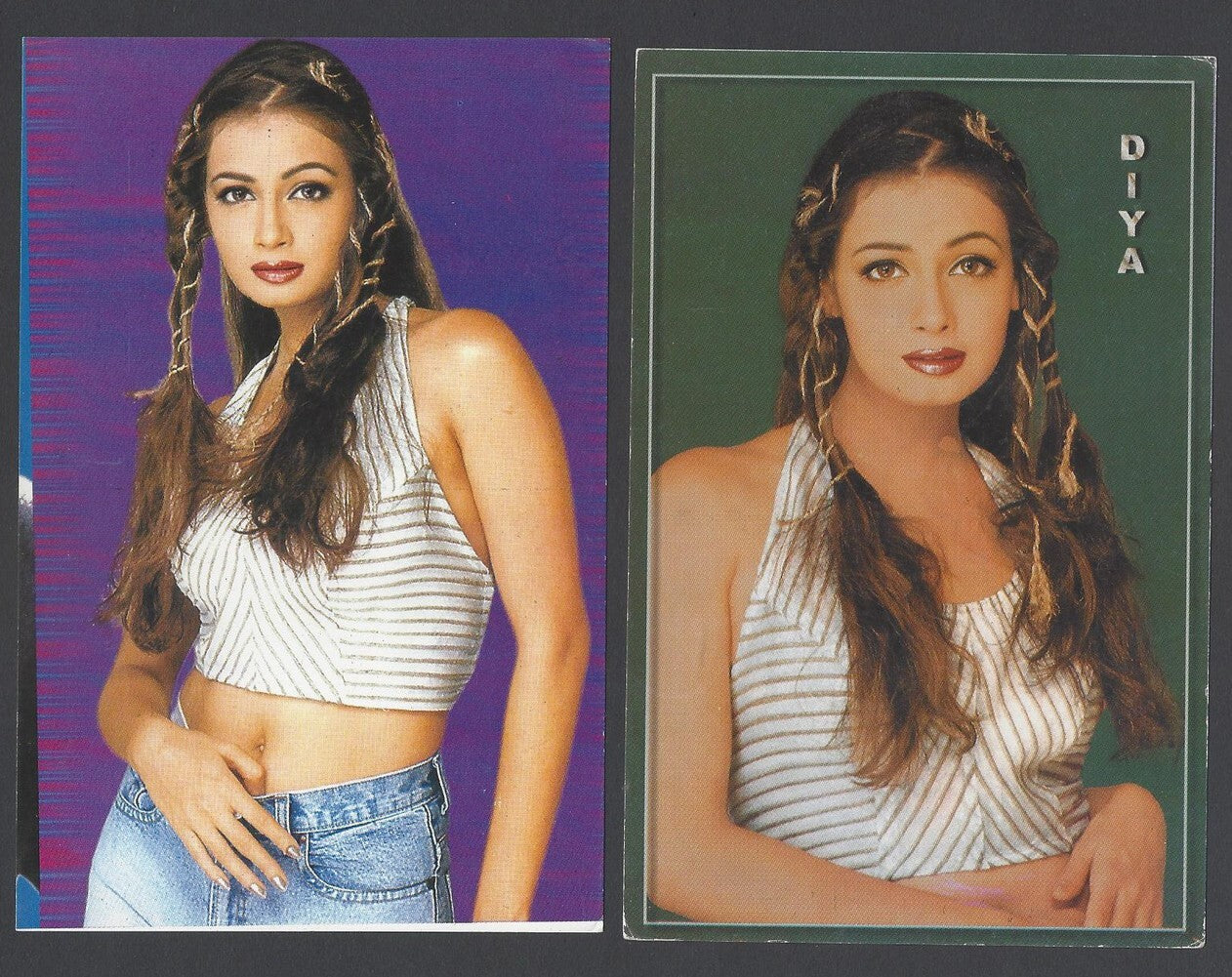 AOP India Bollywood  DIA MIRZA vintage postcard x2