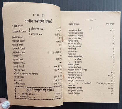 AOPIMT India THE TWIN 78rpm records price list 1939